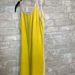 SHEIN Yellow Cotton Romper – Small, White Trim